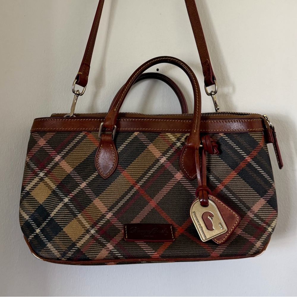 Plaid Brown DOONEY & BOURKE Leather Handbag